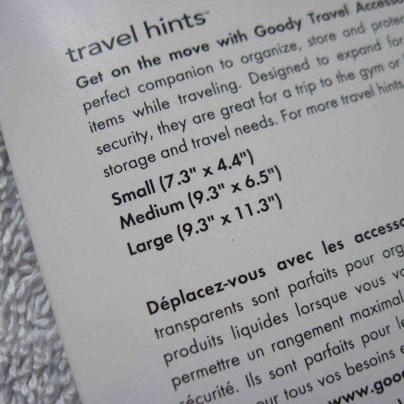 3 Pack Goody Clear Travel Pouch Set Different Sizes Carry Organize Store Protect - Picture 7 of 10